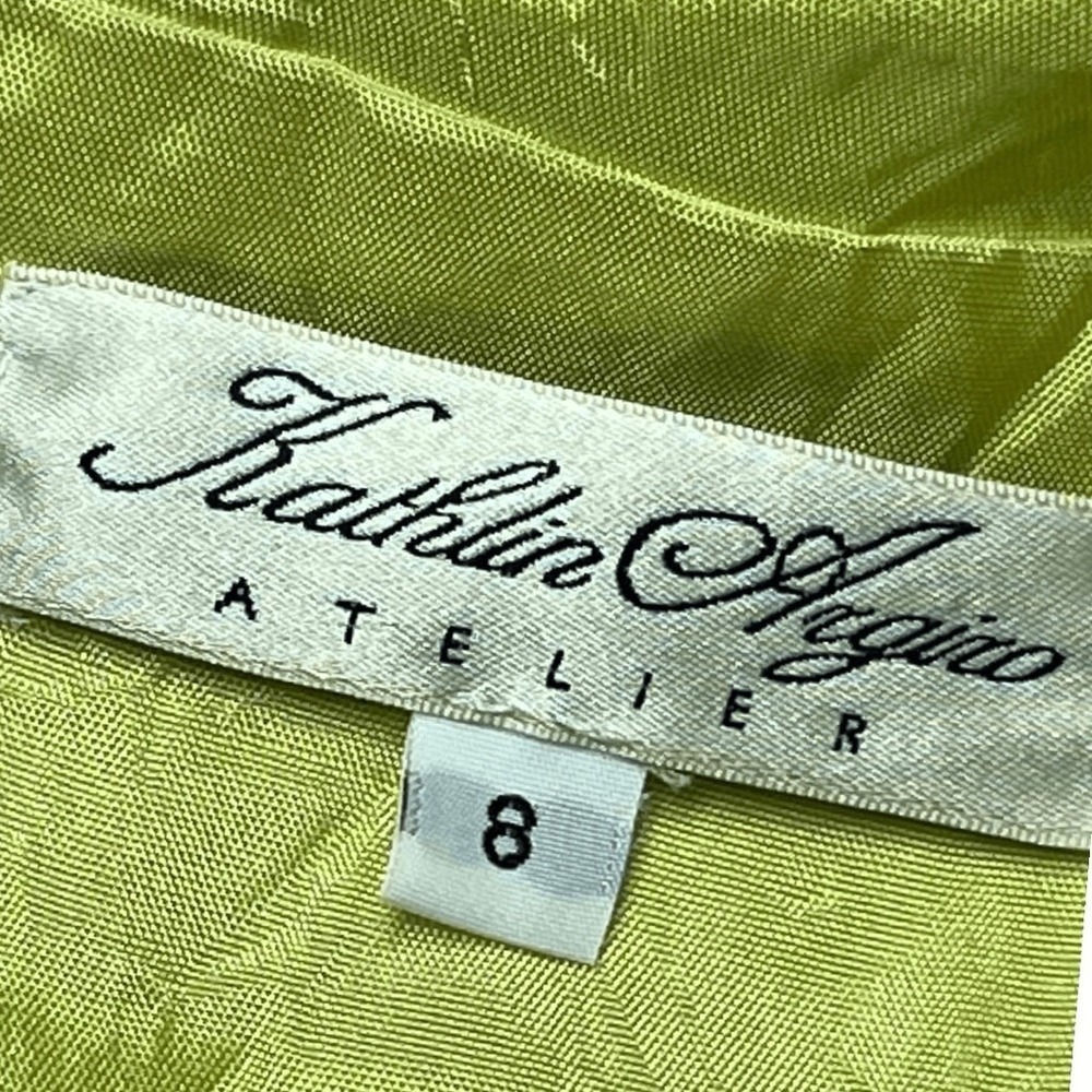 Kathlin Argiro Lime Green Halter Dress 8 Open Back Formal Party Wedding Guest - Picture 6 of 6